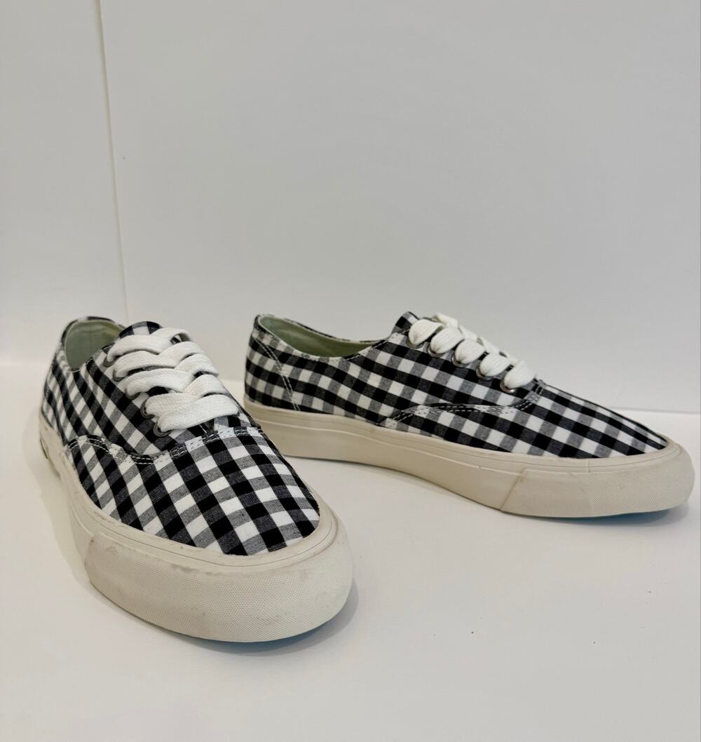 SeaVees Legend Americana Gingham Sneakers Black White Cotton Retro Size 6